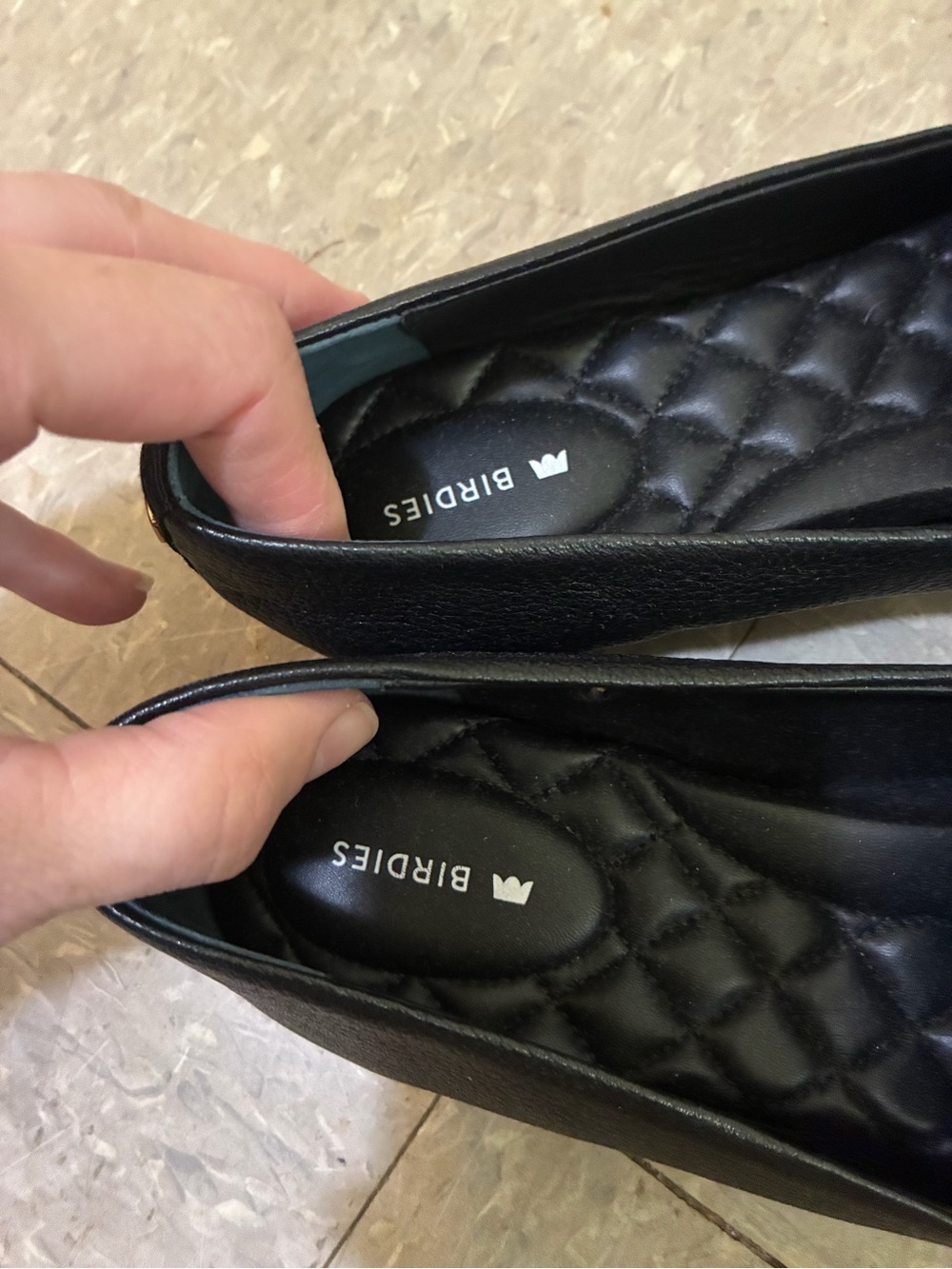 Birdies Women's Black Slip-On Leather Loafers with Quilted Insole size 9 - Picture 3 of 6